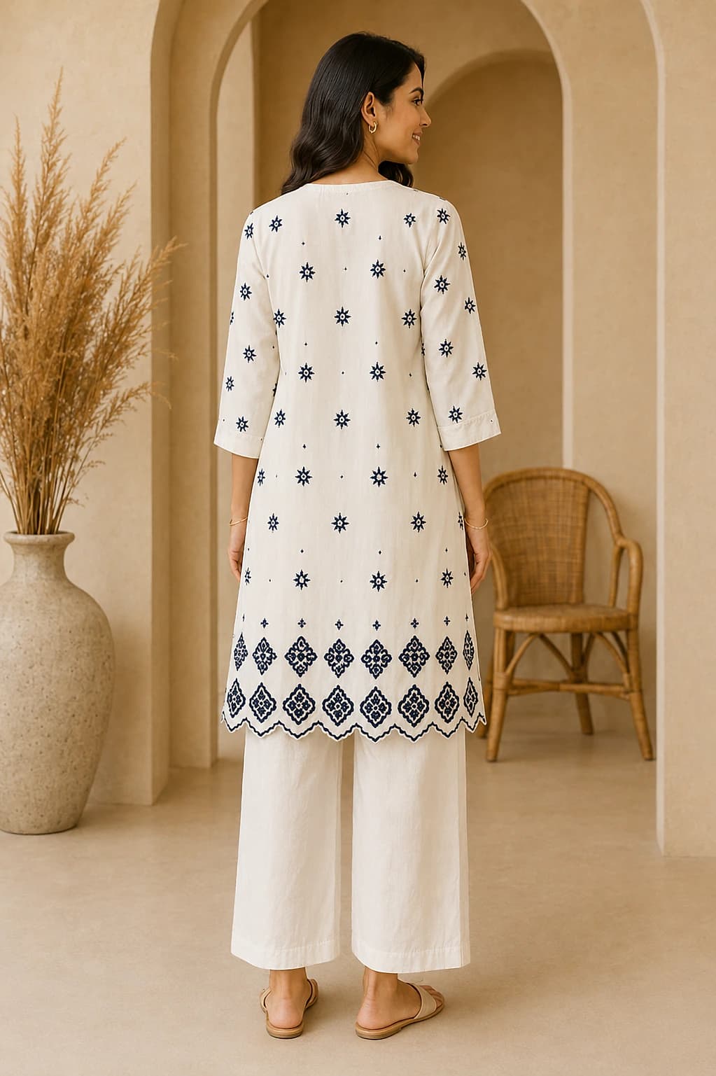 Ivory Embroidered Tunic