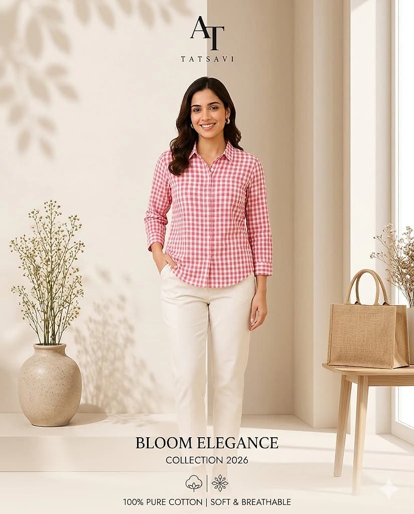 Pink Gingham Shirt — fabric & care
