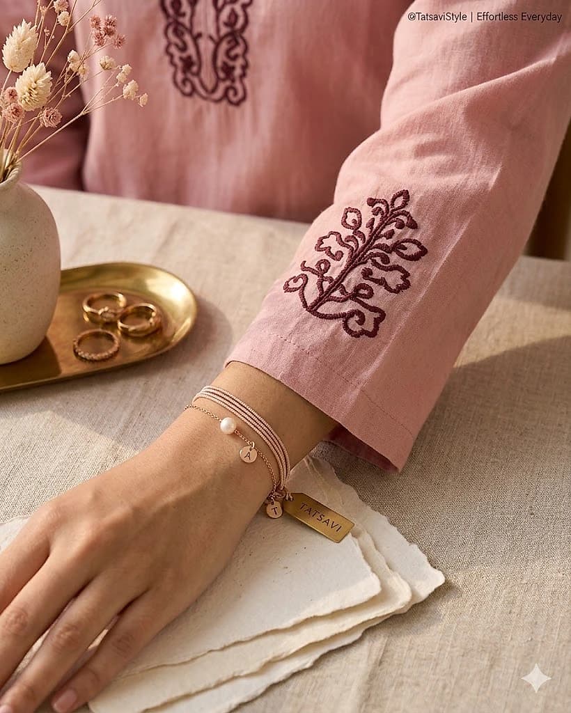 Blush Pink Co-ord Set — sleeve detail