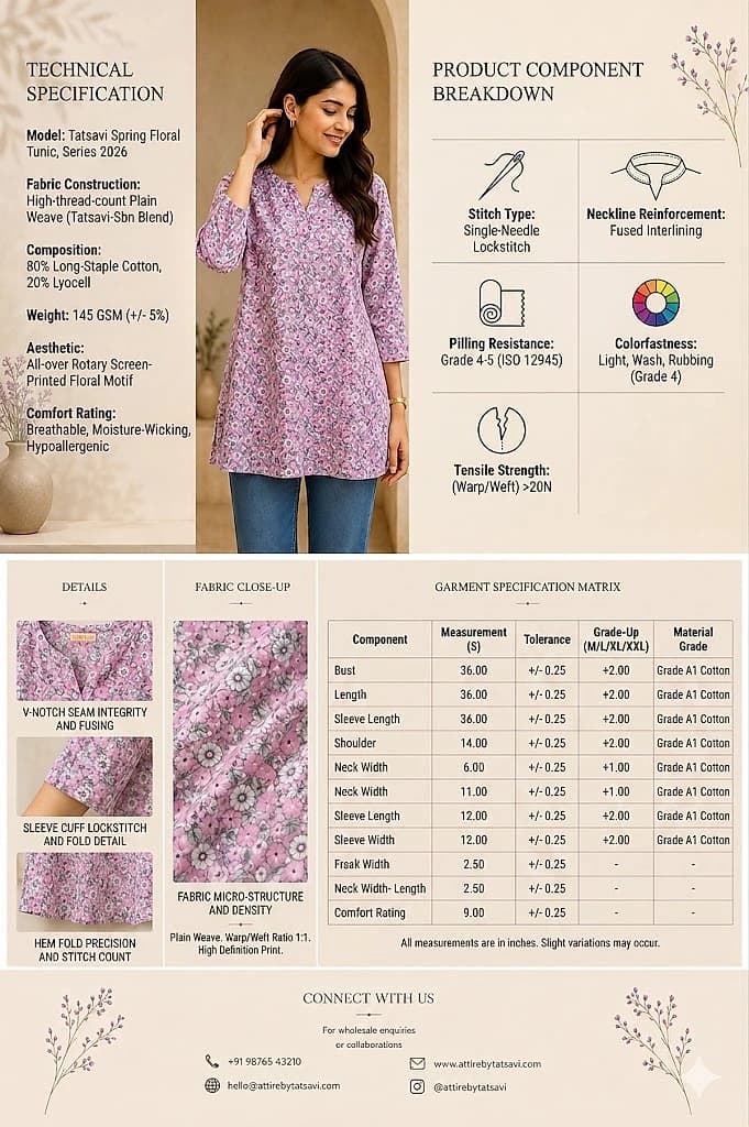 Lavender Floral Top — fabric & care