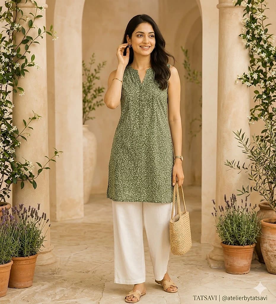Sage Green Kurti — front