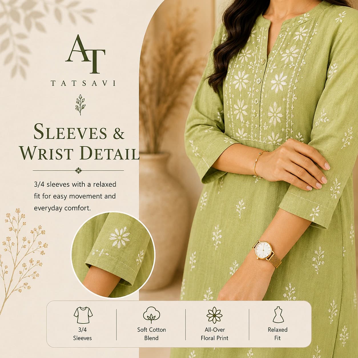 Pista Green Co-ord Set — sleeve detail